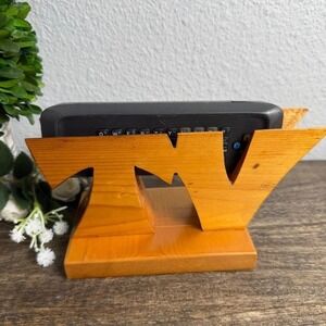 Vintage TV Remote Holder 80s 90s Retro Handmade Wood Nostalgia Home Decor